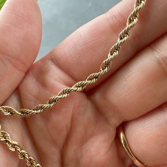 Vintage 14k gold rope chain necklace 20 inches - Picture 6 of 7